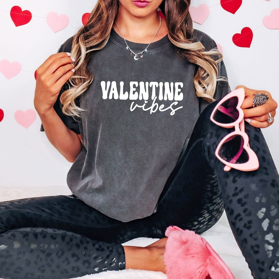 Ultimate Retro Valentine Vibes Garment Dyed Tee - Premium Comfort & Style