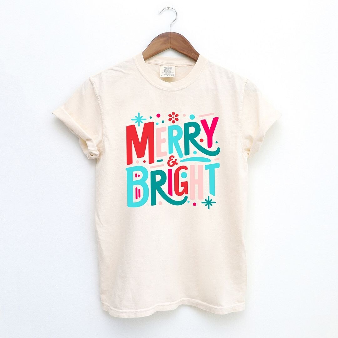 Premium Merry & Bright Abstract Garment Dyed Tee - Ultimate Comfort & Style