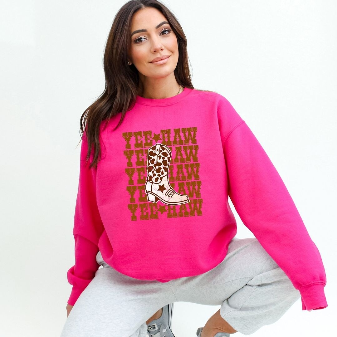Premium Yeehaw Boot Graphic Sweatshirt - Ultimate Comfort & Style