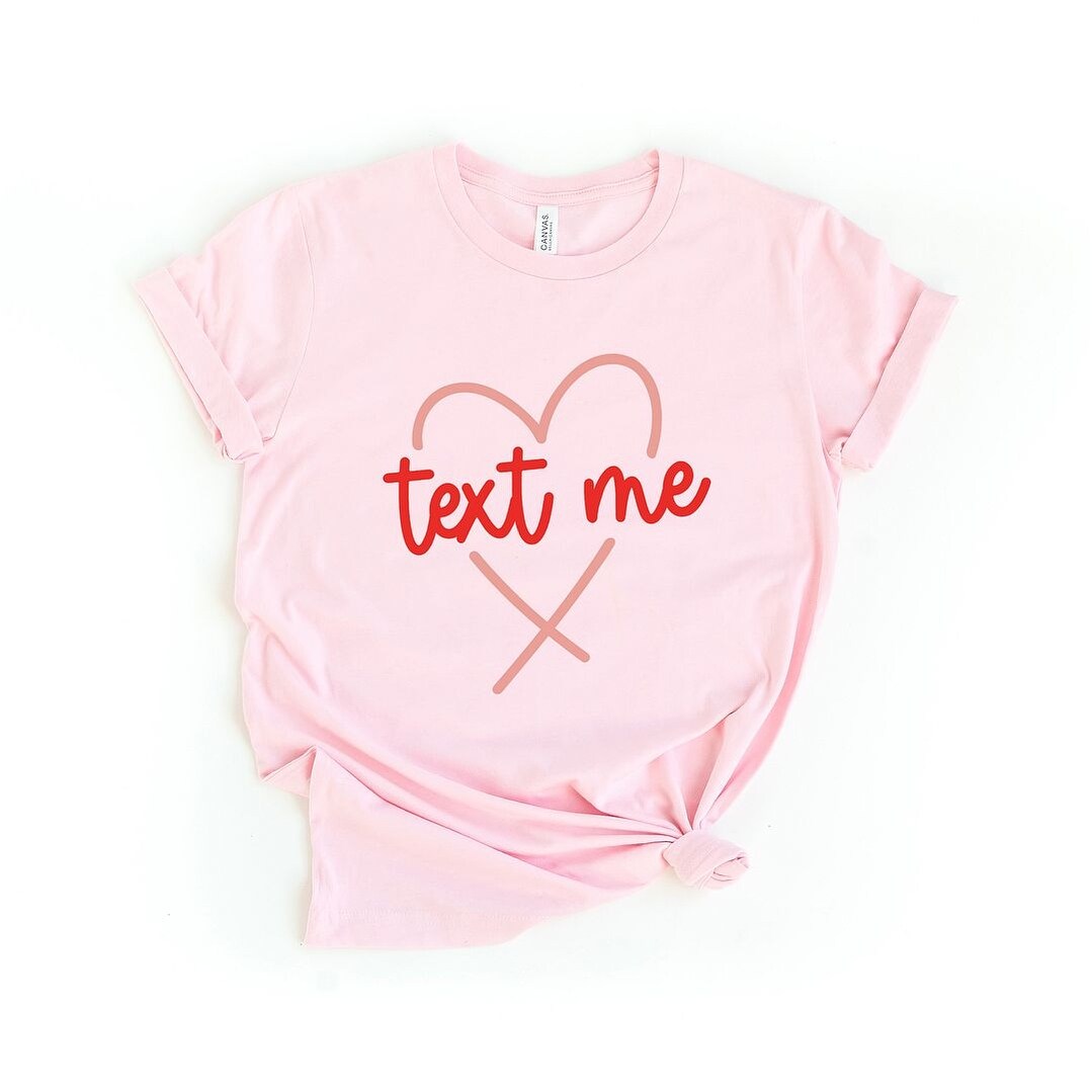 Premium Text Me Heart Soft Blend Crewneck Tee
