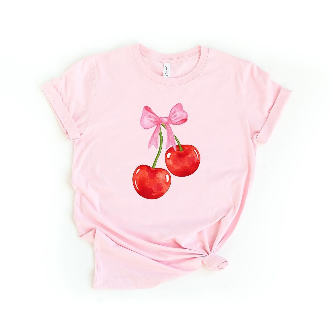 Premium Coquette Cherries Crewneck Tee - Ultimate Comfort & Style