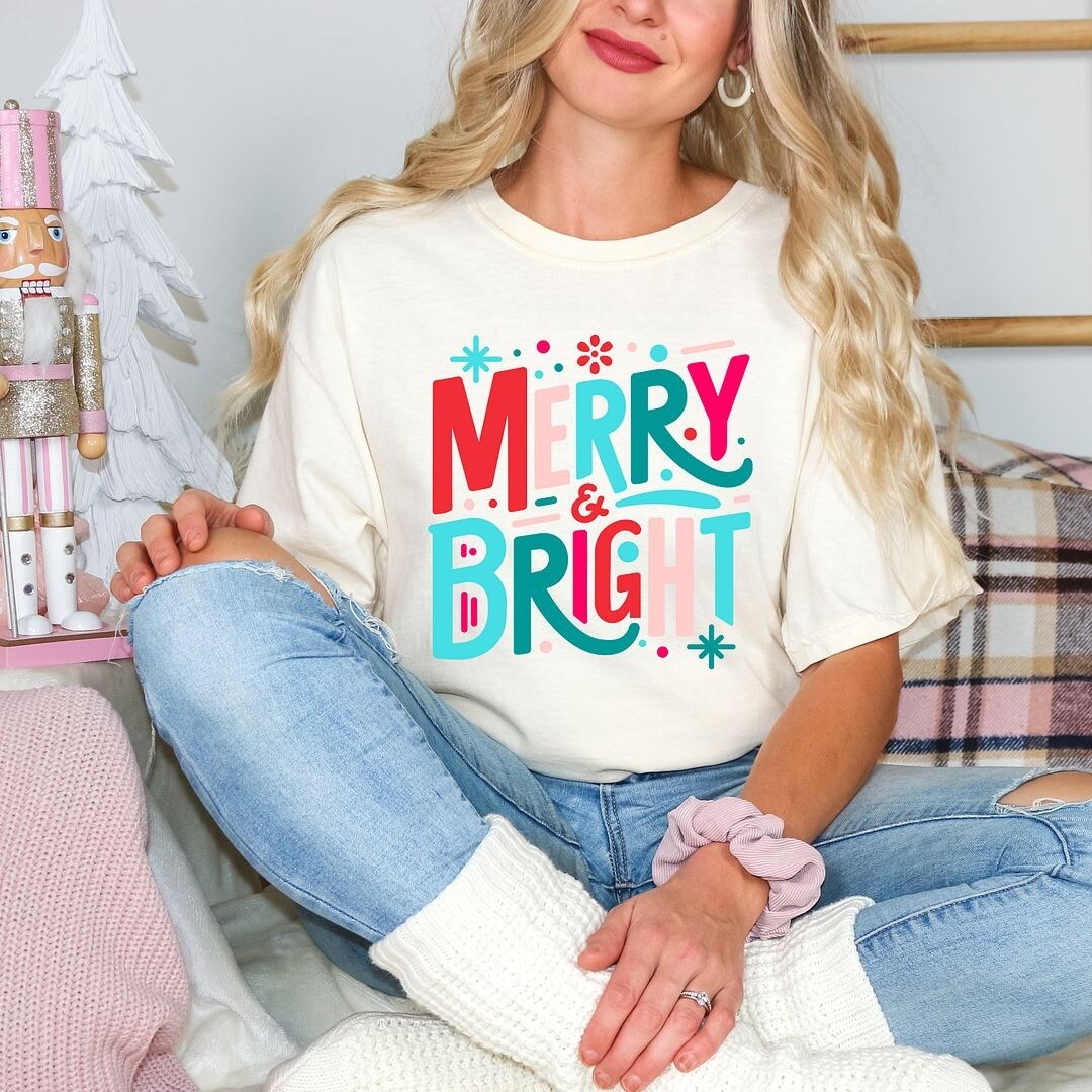 Premium Merry & Bright Abstract Garment Dyed Tee - Ultimate Comfort & Style