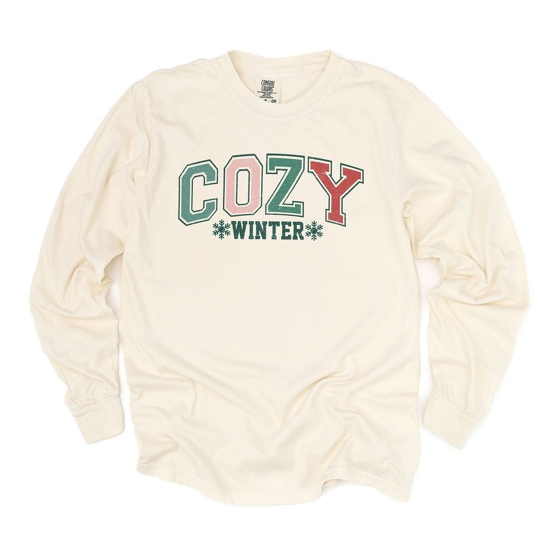 Premium Cozy Winter Varsity Long Sleeve Tee