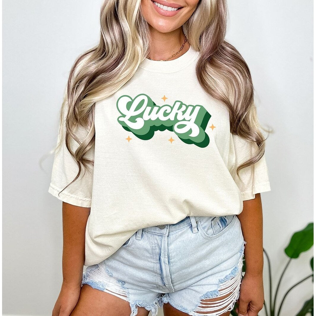 Premium Retro Lucky Garment Dyed Tee - Vintage Style Essential